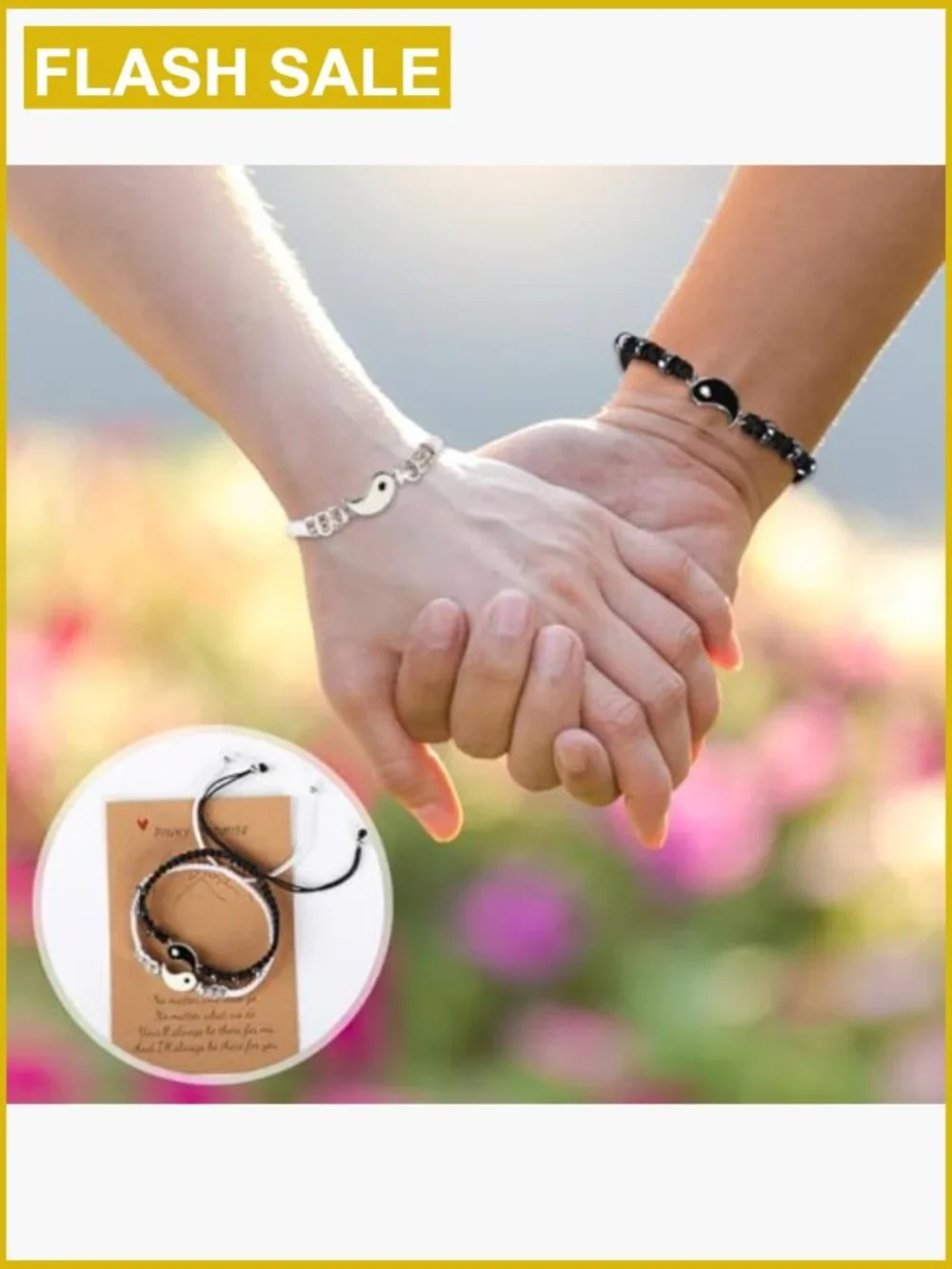 Yin Yang Friendship Bracelets Adjustable Cord Set for BFF